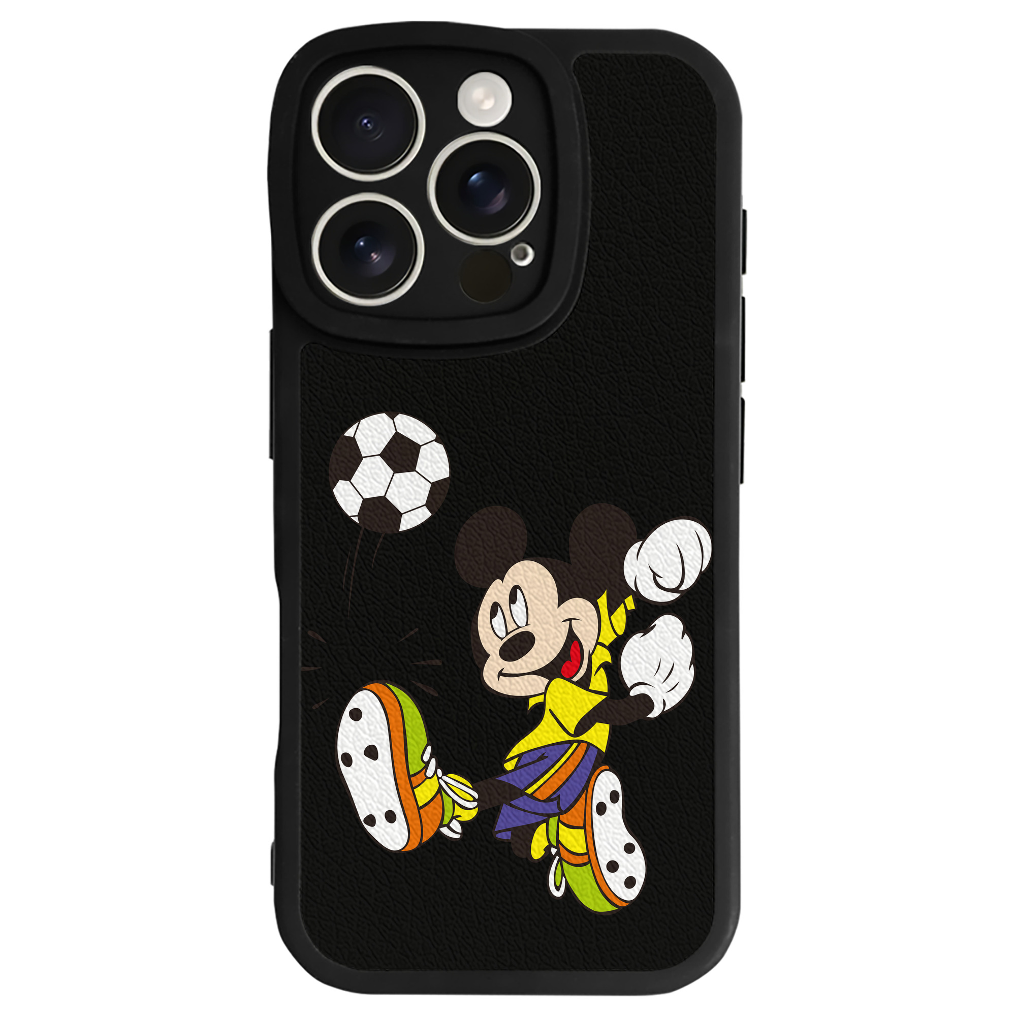（画像用） ミッキーマウス Mickey Mouse 【iPhone 16シリーズ対応】シリコンスマホケース（レザー調） 材質：シリコン